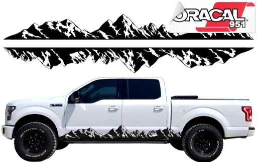 Наклейка тема для авто гірський хребет 195x20cm 2шт