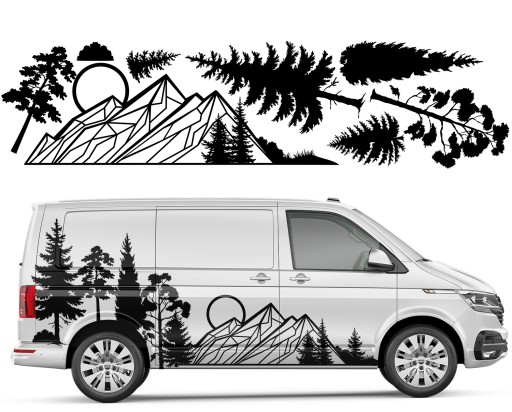 НАКЛЕЙКА МОТИВ АВТО КЕМПЕР ГІРСЬКИЙ ЛІС 94X374см