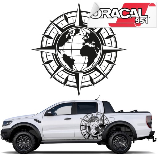 НАКЛЕЙКА БОКОВАЯ АВТОМОБИЛЯ РОЗА ВЕТРОВ 105x105см