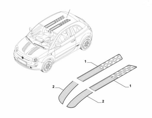 НАКЛЕЙКА НА КАПОТ И КРЫШУ FIAT 500 ОРИГИНАЛЬНАЯ НАСТРОЙКА