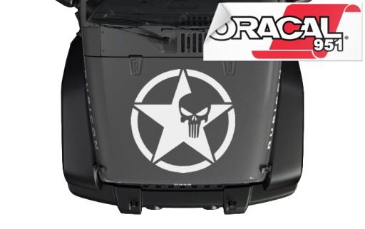 Наклейка на капот JEEP PUNISHER 43x43cm білий 951