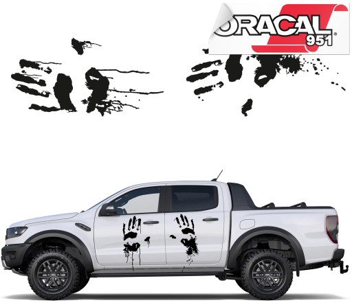 Автомобільна наклейка 4x4 руки 40x80 фольга 951