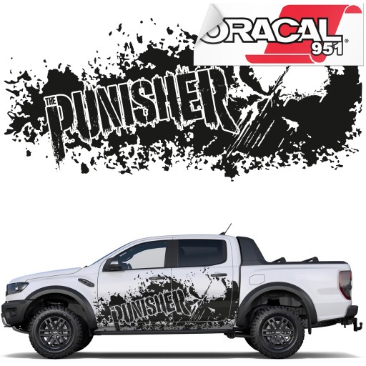 Наклейка на автомобіль Каратель череп 94X195 см 951