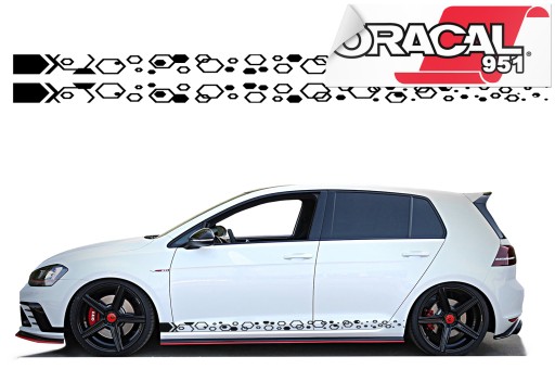 Наклейка на боковую полосу автомобиля шестиугольник 220X8CM