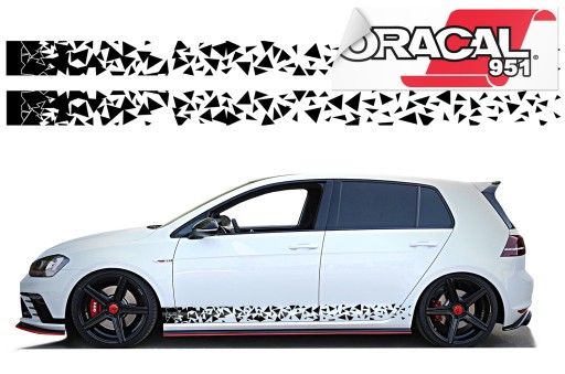 Наклейка смуга на стороні автомобіля трикутники 220x14cm