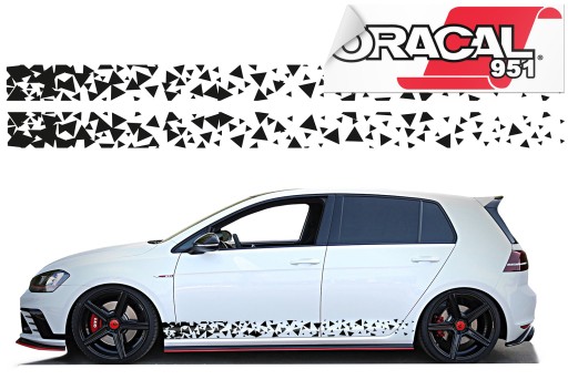 Наклейка смуга на стороні автомобіля трикутники 220x14cm