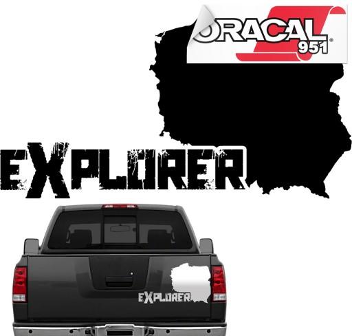 Наклейка польский EXPLORER карта для JEEP 110X60 XXL