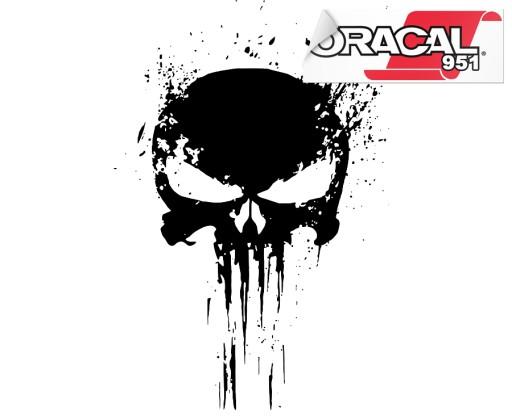 Наклейка Каратель черный матовый большой 56x40 см 951