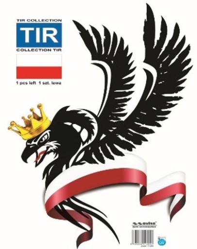 НАКЛІПКА ТАТУЮВАННЯ БЕЙДЖ ДЛЯ АВТОМОБІЛЯ ФОЛЬГОВИЙ EAGLE SASH ПОЛЬЩА 47,5 х 30см