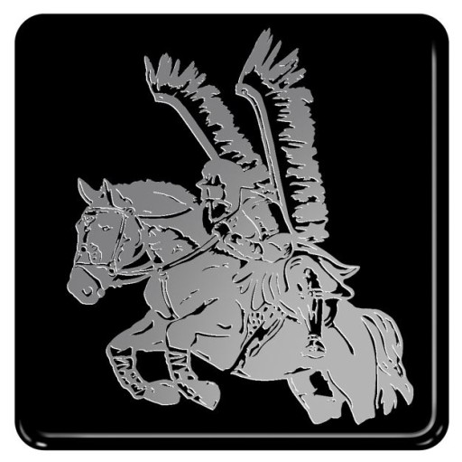 НАКЛЕЙКА ТАТУ-БЕЙДЖ НА АВТО HUSSAR NIKEL RESIN 3D 8,8 x 8,8 см