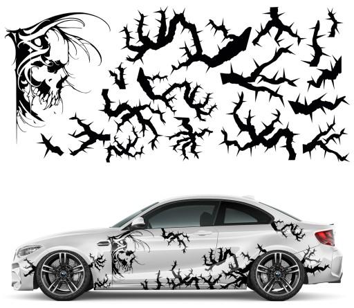 Наклейка для авто тема шипы череп 93 x 416 см