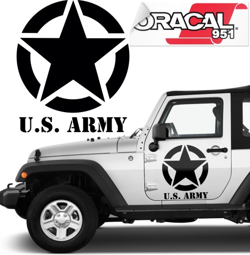 Стикер автомобиля звезда джип 60X70CM 2 шт 951