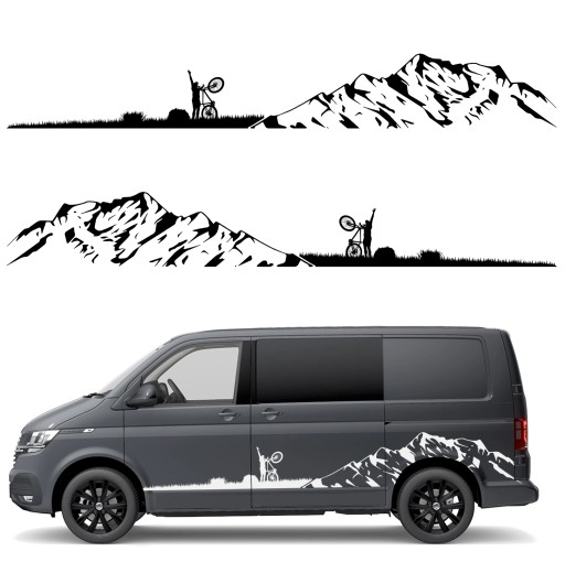 НАКЛЕЙКИ Графика для кемпера-прицепа ВЕЛОСИПЕД ВЕЛОСИПЕД ГОРЫ 320x44