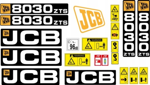 Jcb 8030 zts наклейки + пиктограммы ламинированные