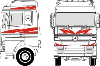 Наклейки-MERCEDES ACTROS, комплект, 9 элементов