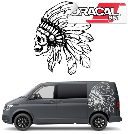 АВТОМОБИЛЬНЫЕ НАКЛЕЙКИ ИНДИЙСКИЙ ЧЕРЕП 94X115