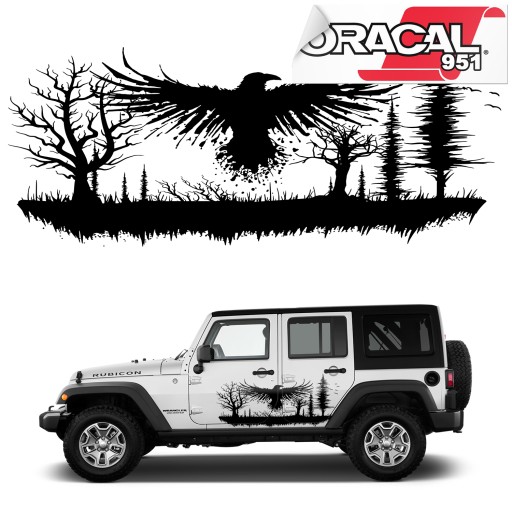 Наклейки для автомобіля позашляховий ворон 75X170CM