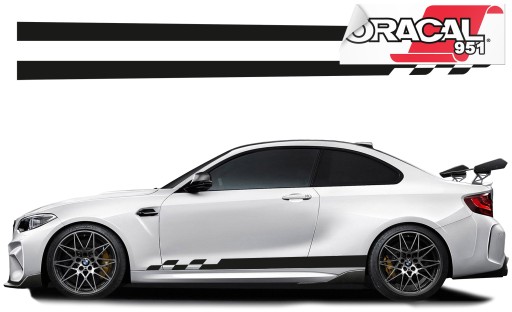 Наклейки на сторону автомобіля смуги 200x8cm 2шт колір