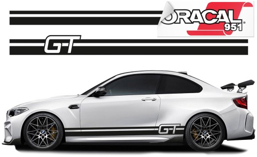 Автомобільні бічні наклейки смужки GT 200X15CM 951