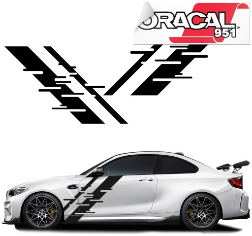 Наклейки для автомобіля бічні смуги ремені 162x44cm 951