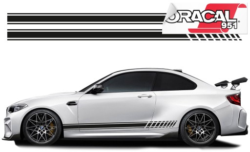 Наклейки для автомобіля бічні смуги ремені 190x9cm 2шт