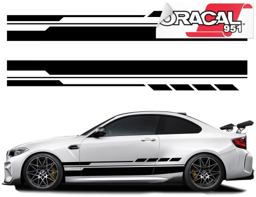 Наклейки для автомобіля бічні смуги ремені 200x25cm 951
