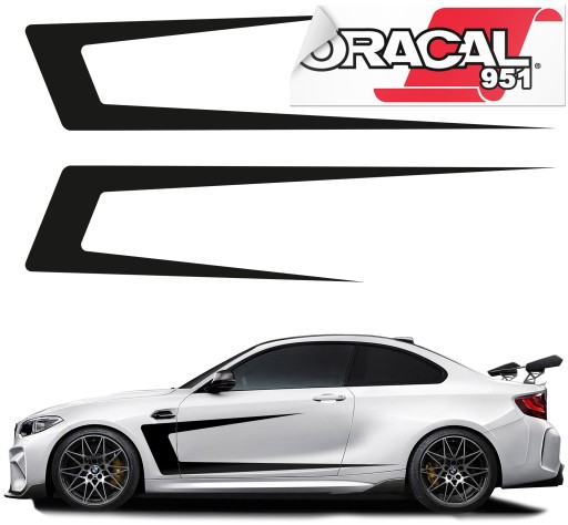 Наклейки для автомобіля бічні смуги ремені 200x44cm 951