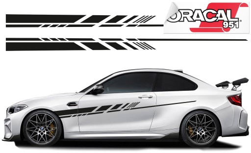 Наклейки для автомобіля бічні смуги ремені 220x11. 5cm