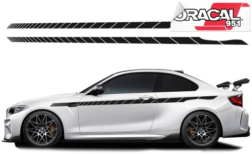 Наклейки для автомобіля бічні смуги ремені 220x7cm 951