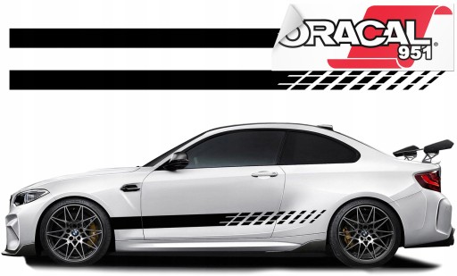 Наклейки для автомобіля бічні смуги ремені 250x16cm 951