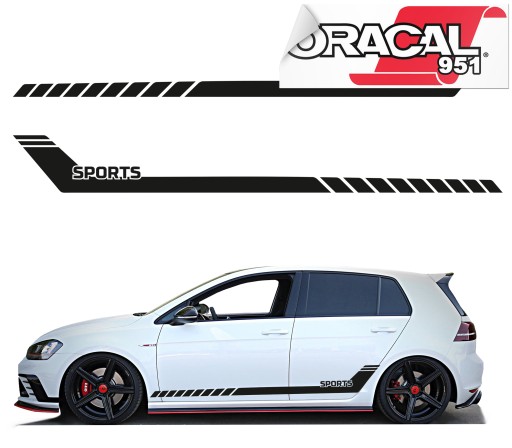 Наклейки для автомобіля бічні смуги ремені 250x29cm 951