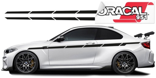 Наклейки для автомобіля бічні смуги ремені 300X8CM 951