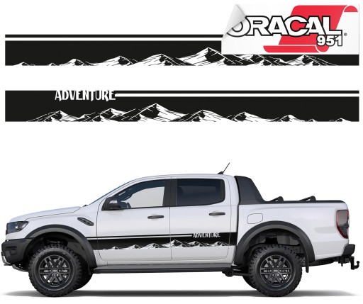 Автомобільні бічні наклейки гірський хребет 22x250cm