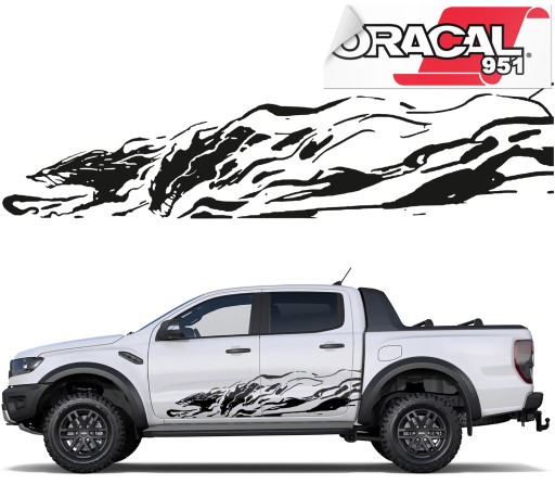 Наклейки на сторону автомобіля фургон вовки 44X178CM 951