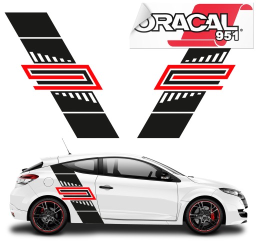 Наклейки на сторону автомобіля мотив ремінь 185x132cm 2шт