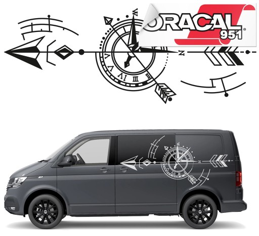 Наклейки для автомобіля CAMPER Arrow Rose 150x60 см