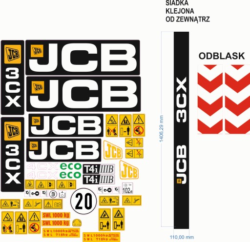 НАКЛЕЙКИ НАКЛЕЙКА JCB 3CX