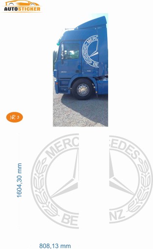 НАКЛЕЙКИ НАКЛЕЙКА ШПОН TIR MERCEDES ACTROS МОДЕЛЬ 03