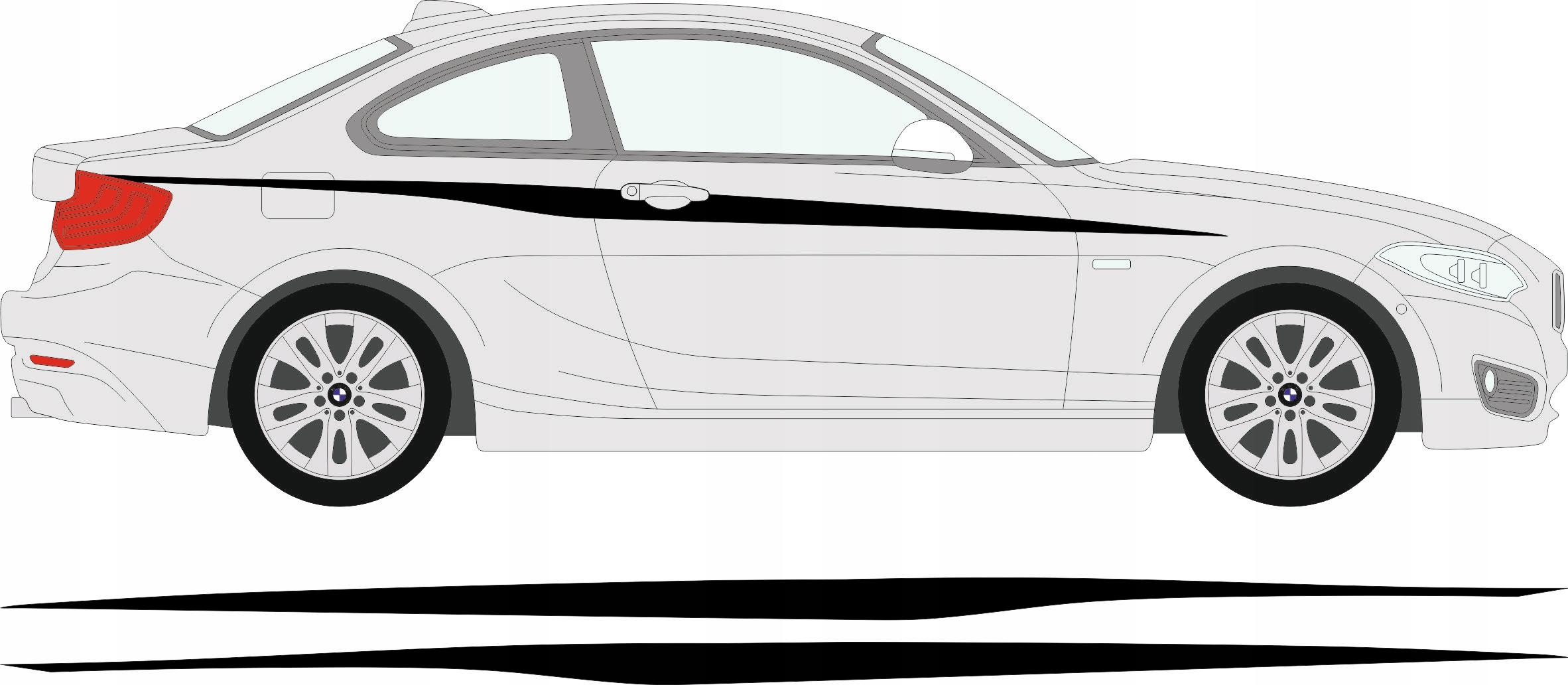 Наклейки ремені BMW 2 серії F22 F23 2014 - з боків