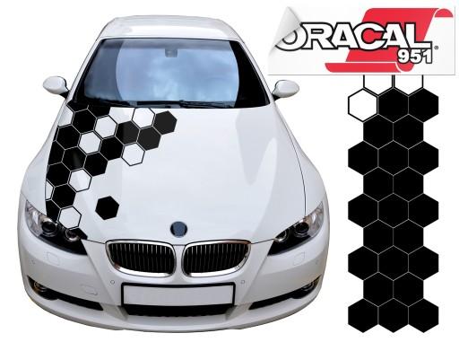 Наклейки на авто капот HEXAGEN 30 шт 15 см 951