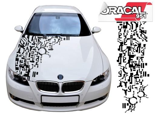 Наклейки на авто капот тема геометрія 45 см x 1,5 м