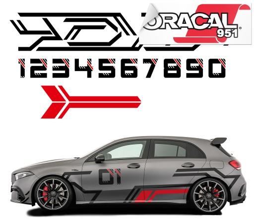 Наклейки для авто тема цифри смуги ремені 44X500CM