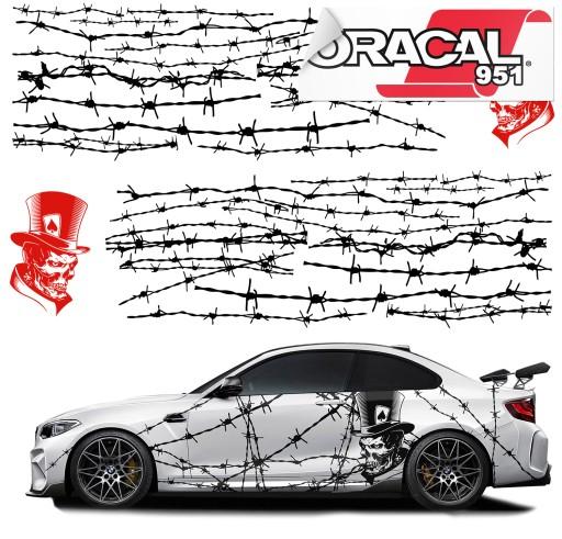 Наклейки для авто тема череп провода 94X670CM 2X