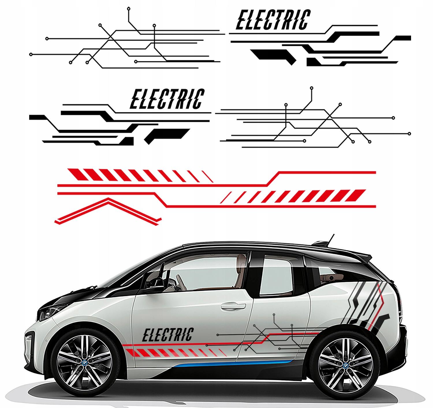 Наклейки для авто электрическая тема 155 см х 289 см