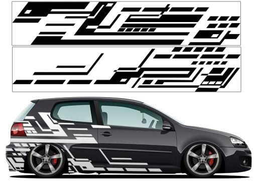 Наклейки для авто графическая тема 4 листа цвета