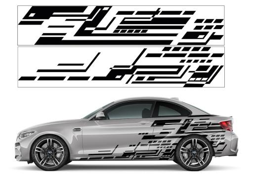 Наклейки для авто графическая тема 4 листа цвета