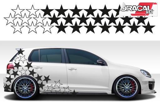 НАКЛЕЙКИ для авто ЗІРКИ МОТИВ 60шт 15см 951