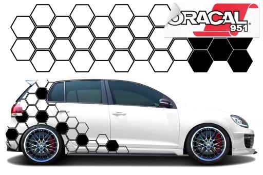 Наклейки для авто тема шестикутник 60 штук 15 см 951