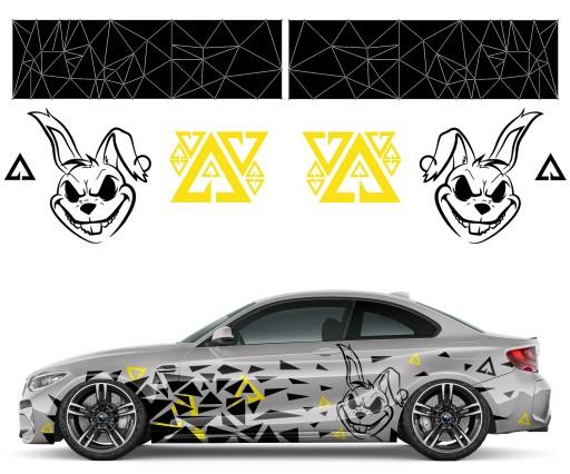 Наклейки для авто тема треугольники кролик 61 x 580 см