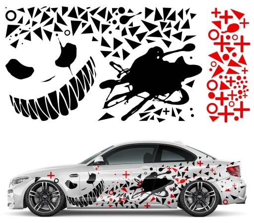 Наклейки для авто тема треугольники улыбка 92x400cm